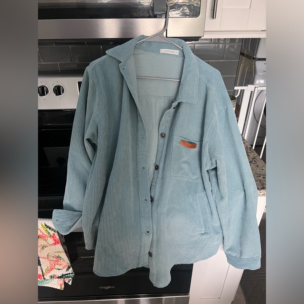 Blue shacket, 12th Tribe, Size L, never worn
